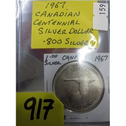 1967 CDN Silver Centennial dollar - .800 Silver