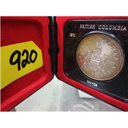 1971 CDN silver dollar BC Centennial