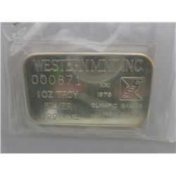 Rare 1976 .999 1 oz. silver Montreal Olympics bar