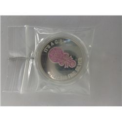 2014 Colourized It's a Girl .999 silver round