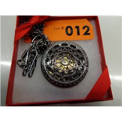 Brand new 2-sided mechanical skeleton pocket watch