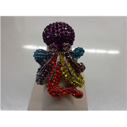 Swarovski crystal studded octopus ring