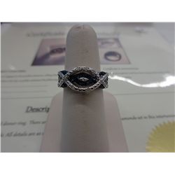 Stunning blue & white diamond infinity style ring