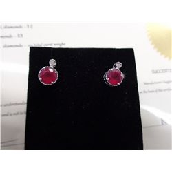 New ruby & diamond silver earrings.