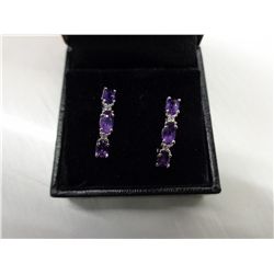 Brand new amethyst & diamond earrings