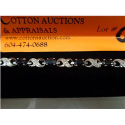 Blue sapphire & diamond tennis bracelet