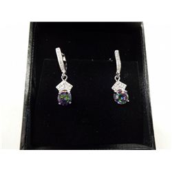 Brand new mystic & white topaz lever back earrings