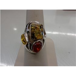 Custom made 2 colour Baltic Amber ring