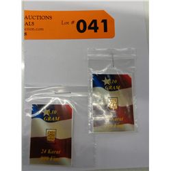 2 x .999 gold bullion US Mint investor's bars