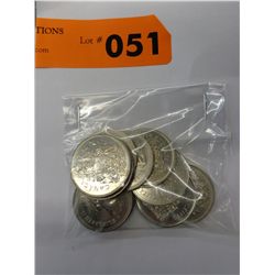 10 Various years of Canadian 50 cent pieces