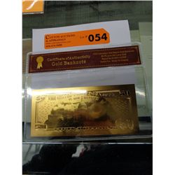 99.9% gold American banknote with certificate