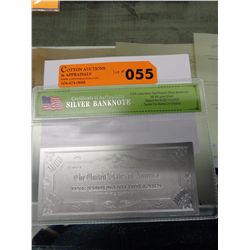 99.9% silver American banknote with certificate