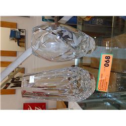 2 Crystal vases - 8" & 9"