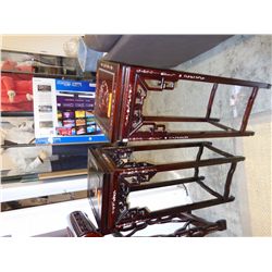 2 Oriental accent tables w/ MOP inlay
