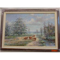 Signed original painting - Pastoral scene