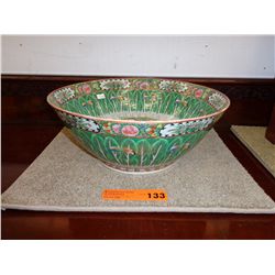 Chinese glazed bowl - Green & Pinks