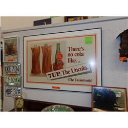 1960's Framed Coca Cola cardboard sign