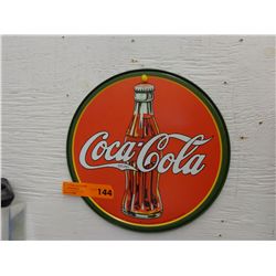 Round Coca Cola metal sign