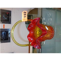 Amberina glass basket - Italian