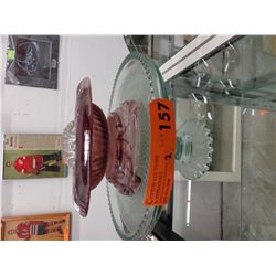 Vintage glass cake stand & bowl