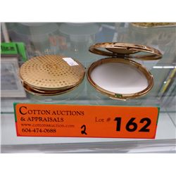 2 Vintage Stratton gold tone ladies compacts