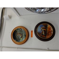 2 Wood framed collector plates