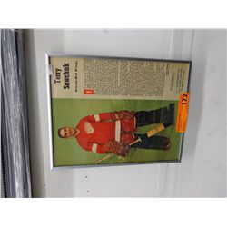 Framed Newspaper article of Terry Sawchuk