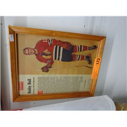 Framed Newspaper article of Bobby Hull