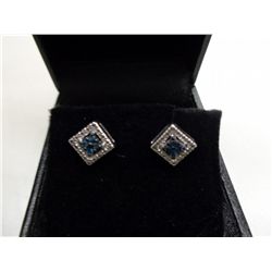 Pair New Blue Diamond Earrings