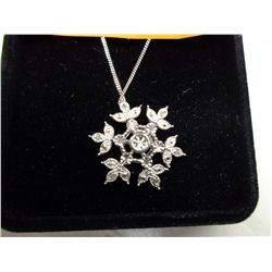 New Diamond Snowflake design pendant & chain