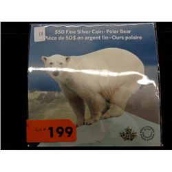 2014 Canada Polar Bear silver $50.00 coin