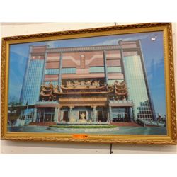 Framed electric Oriental theme picture