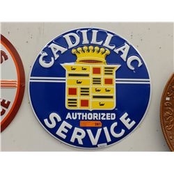 24" round tin sign "Cadillac Service"