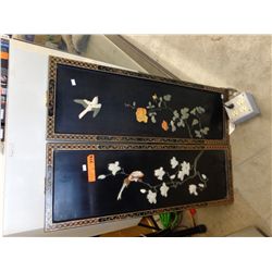2 Oriental bird theme wall panels