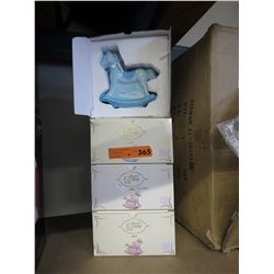4 New ceramic rocking horse banks