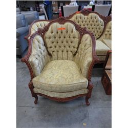 French Provincial style tufted back arm chair