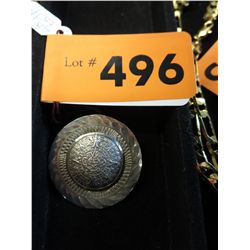 Sterling silver Mayan calendar brooch