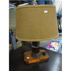 Wood table lamp.