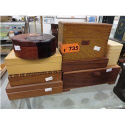 8  Wood boxes - nice assortment