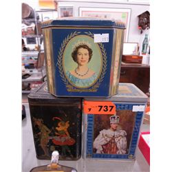 3 Vintage tea tins
