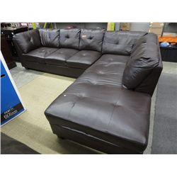 NEW brown bonded leather sectional sofa