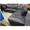 Image 1 : NEW brown bonded leather sectional sofa