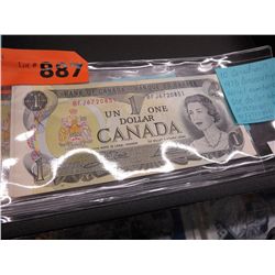 10 CDN 1973 consecutive $1 bills - Uncirculated