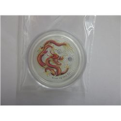 Very rare colourized 2012 Year of the Dragon coin