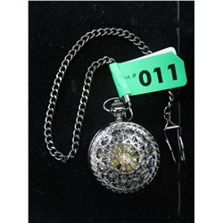 NEW - Mechanical skeleton pocket watch - working