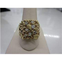 14KT gold men's .70CT diamond ring