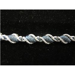 Blue & white diamond tennis bracelet