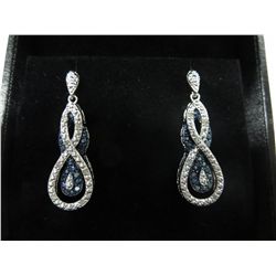 .27 CT Blue & white diamond studded earrings
