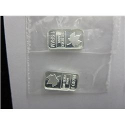 4 x .999 silver Canadian Maple Leaf bars