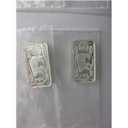 4 x .999 silver Black Bear bars